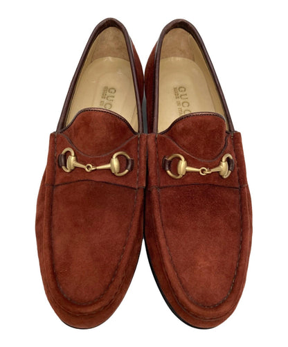 GUCCI Loafers Shoes Horse Bit EU 38 US 8 Suede Brown Authentic