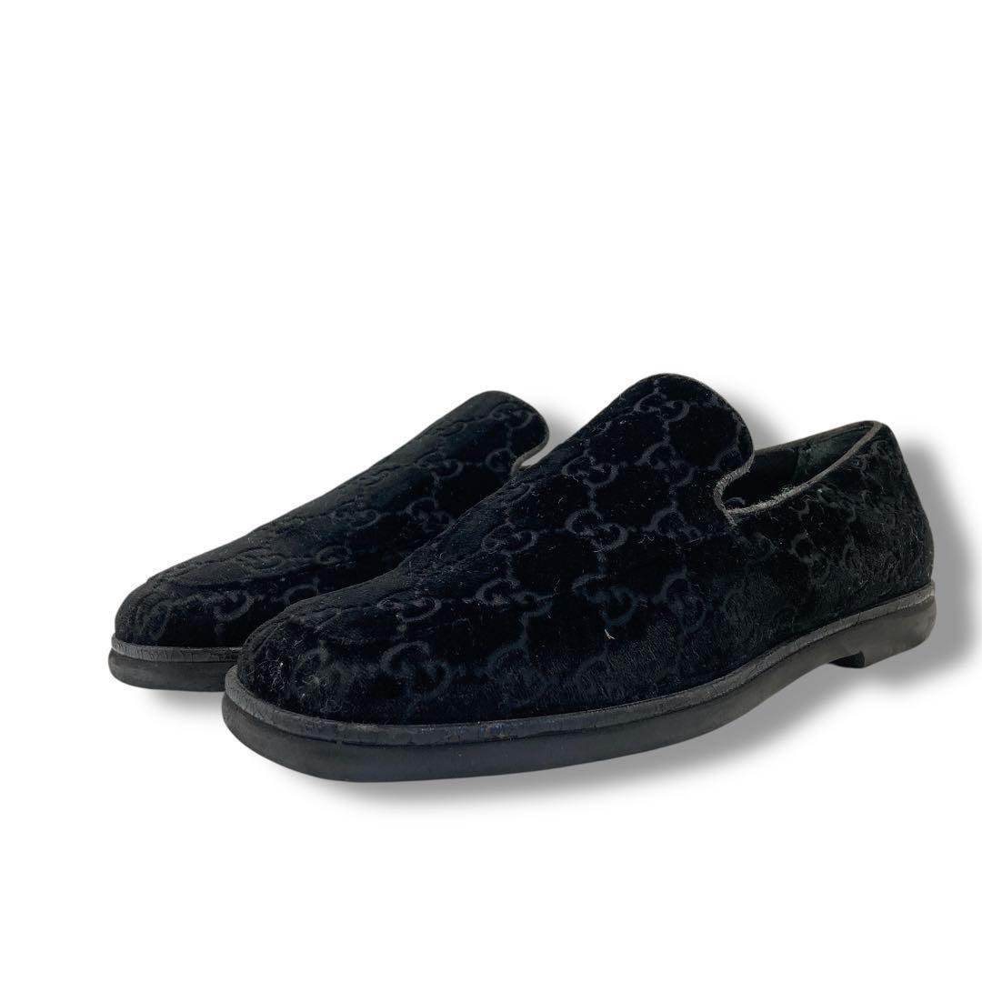 GUCCI Loafers Shoes GG EU 37 US 7 Suede Authentic