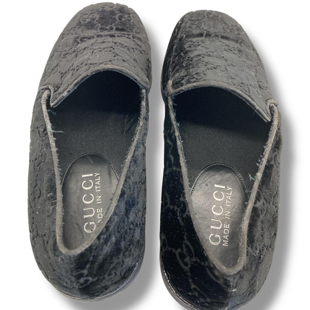 GUCCI Loafers Shoes GG EU 37 US 7 Suede Authentic