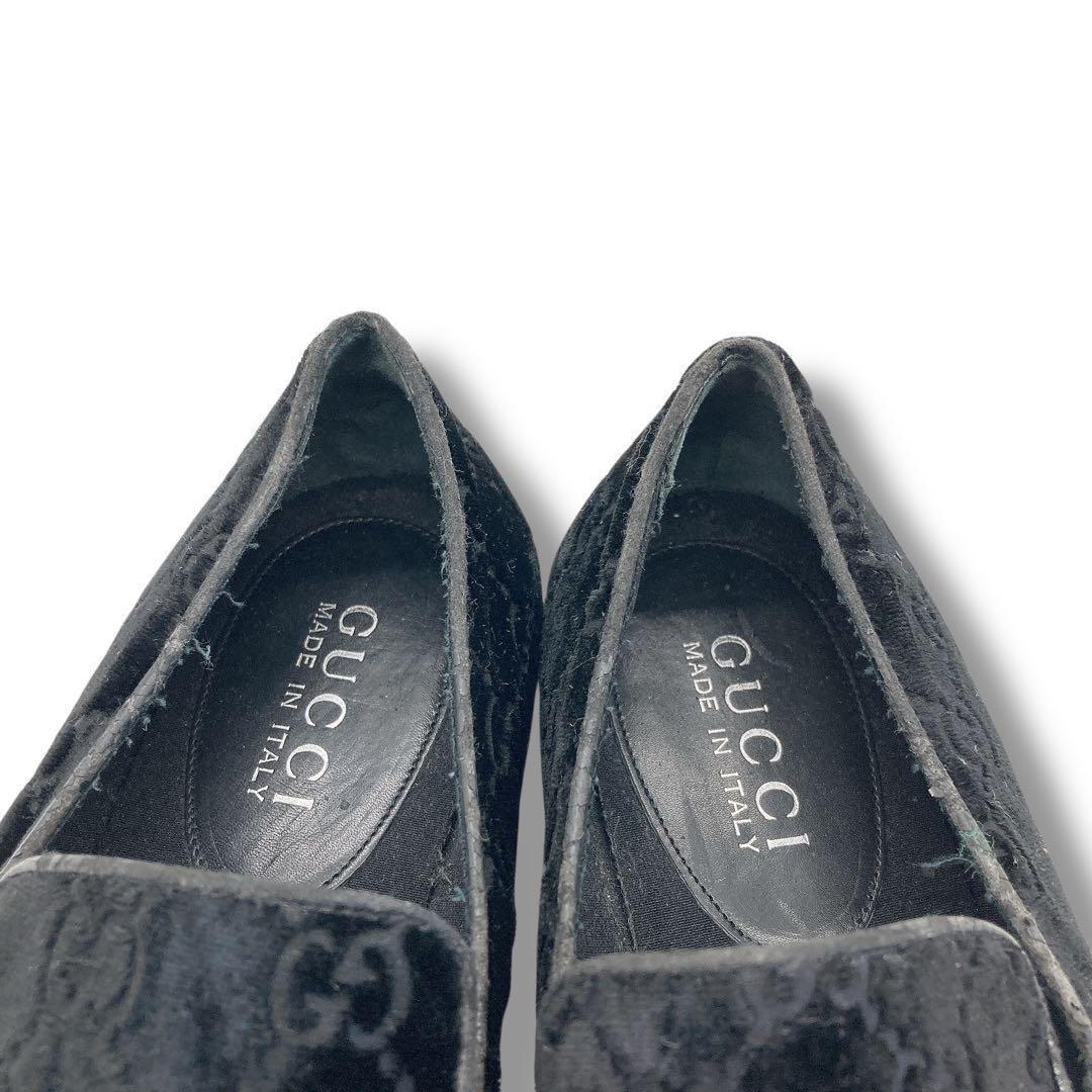 GUCCI Loafers Shoes GG EU 37 US 7 Suede Authentic