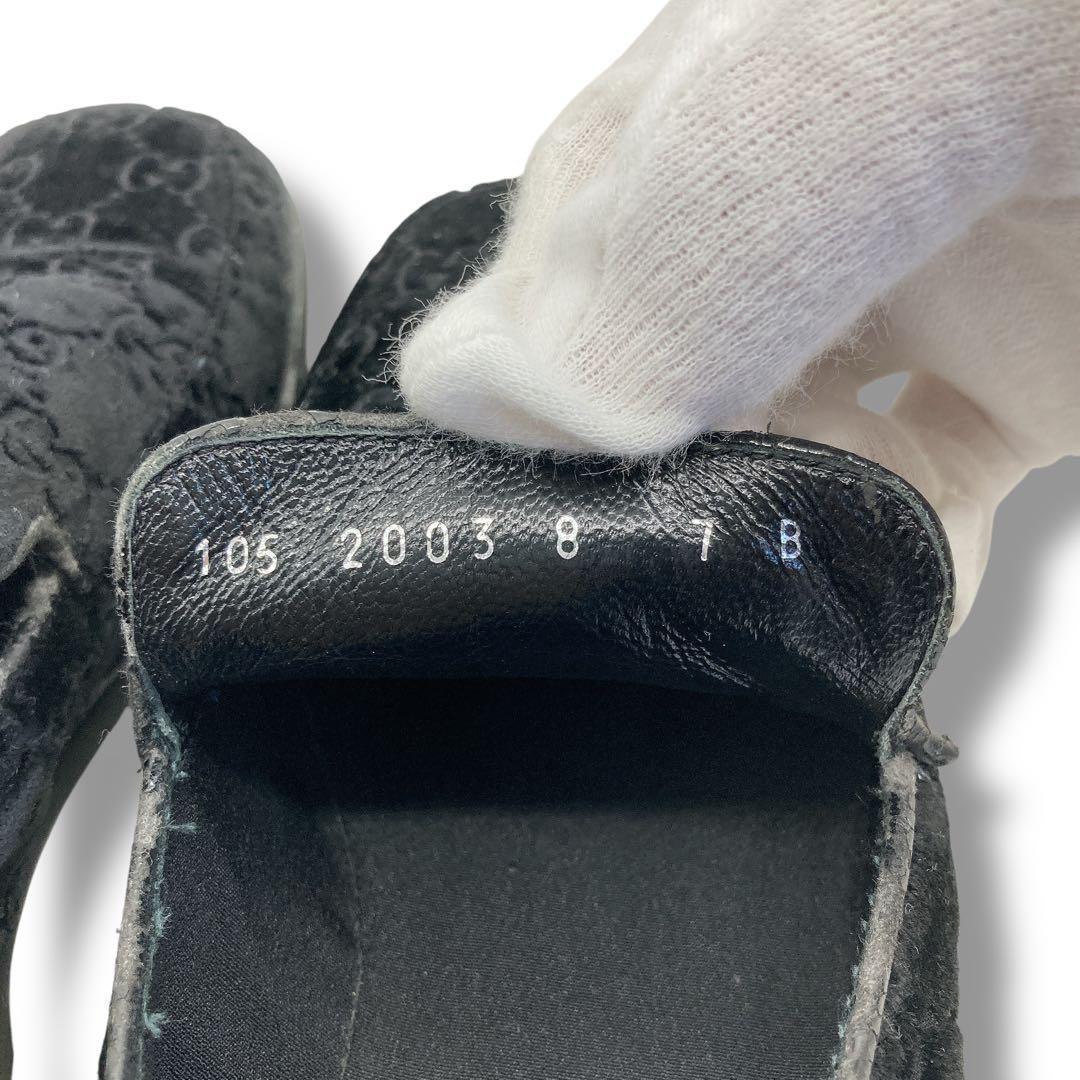 GUCCI Loafers Shoes GG EU 37 US 7 Suede Authentic