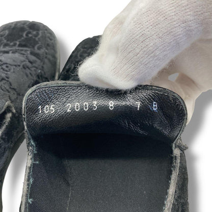 GUCCI Loafers Shoes GG EU 37 US 7 Suede Authentic