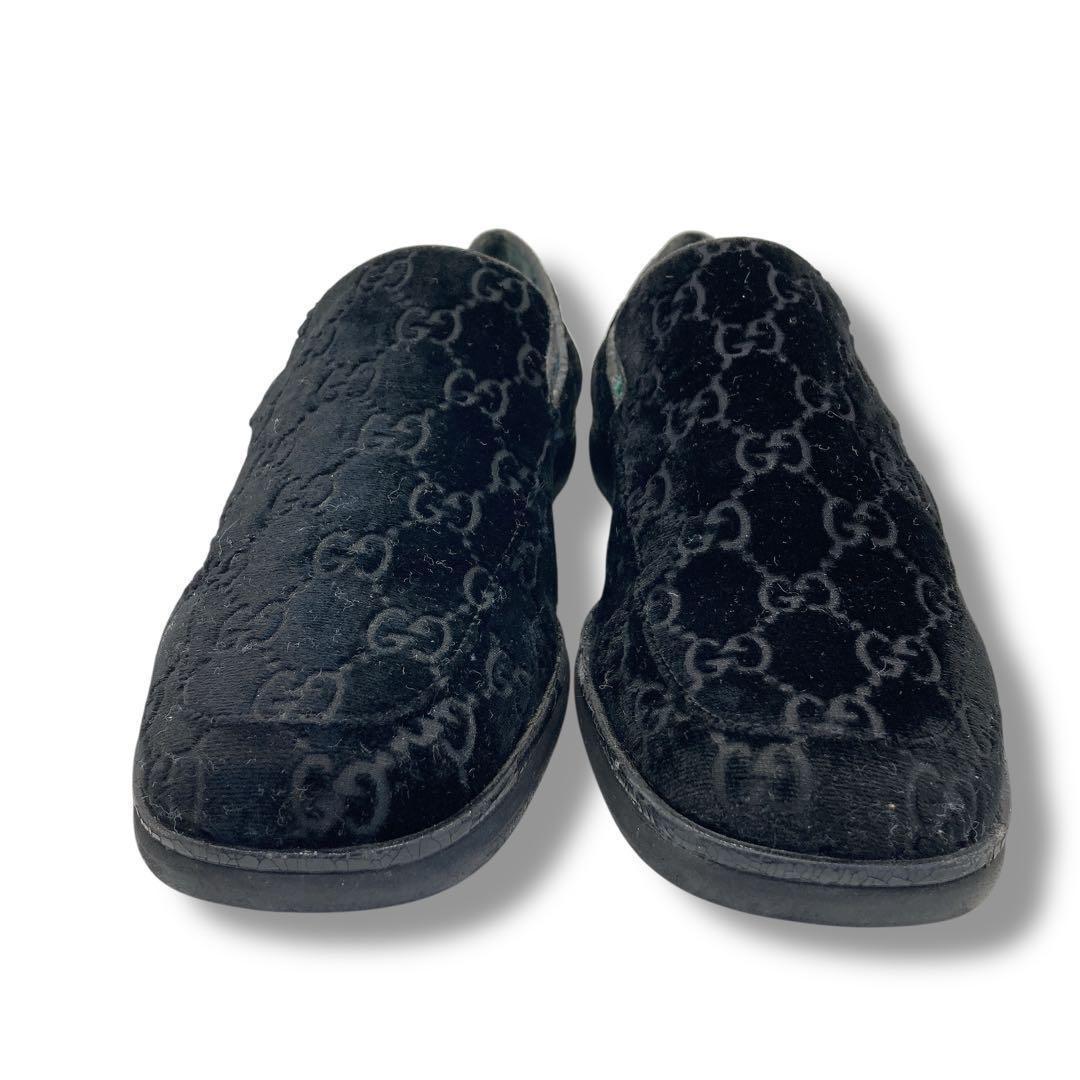 GUCCI Loafers Shoes GG EU 37 US 7 Suede Authentic
