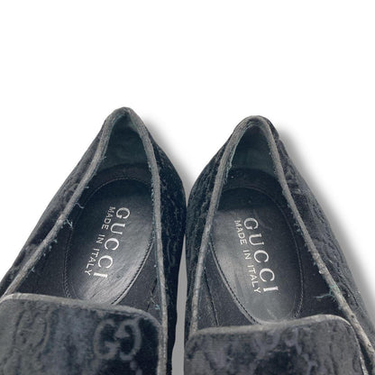 GUCCI Loafers Shoes GG EU 37 US 7 Suede Authentic