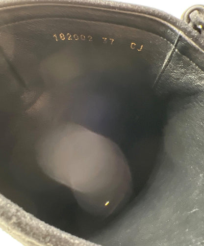 GUCCI Long Boots Shoes EU 36.5 US 6.5 Suede Black Authentic