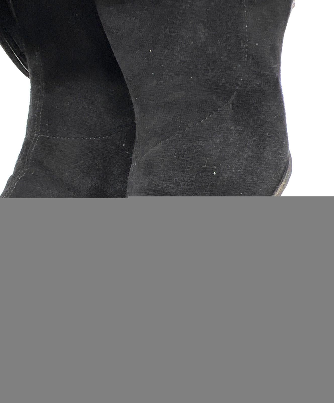 GUCCI Long Boots Shoes EU 36.5 US 6.5 Suede Black Authentic