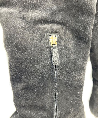 GUCCI Long Boots Shoes EU 36.5 US 6.5 Suede Black Authentic