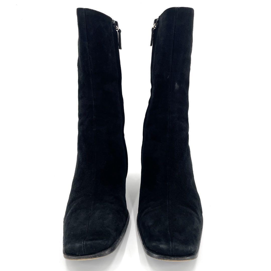 GUCCI Boots Shoes EU 36.5 US 6.5 Suede Black Authentic