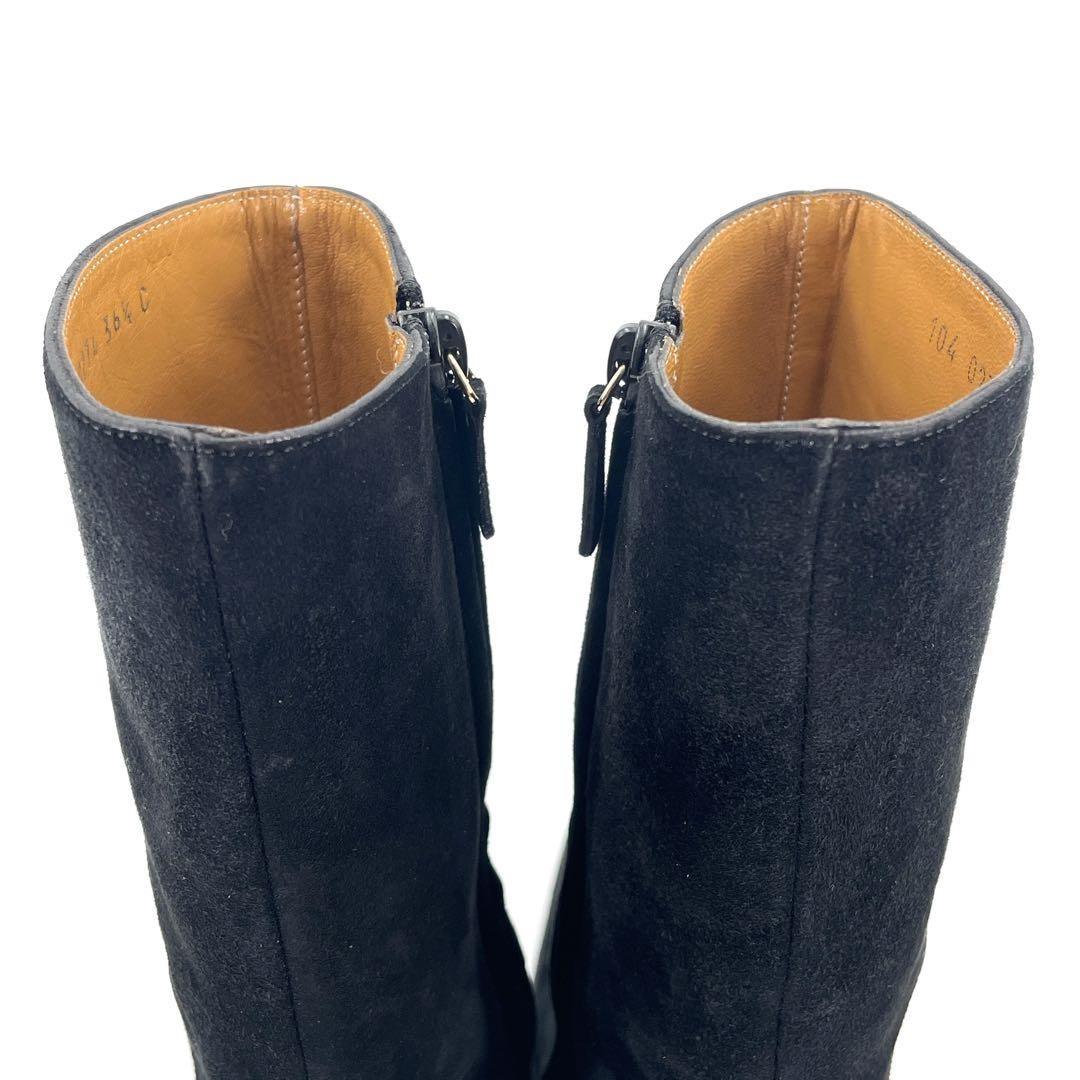 GUCCI Boots Shoes EU 36.5 US 6.5 Suede Black Authentic