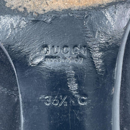 GUCCI Boots Shoes EU 36.5 US 6.5 Suede Black Authentic