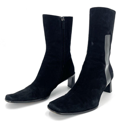 GUCCI Boots Shoes EU 36.5 US 6.5 Suede Black Authentic