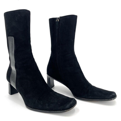 GUCCI Boots Shoes EU 36.5 US 6.5 Suede Black Authentic