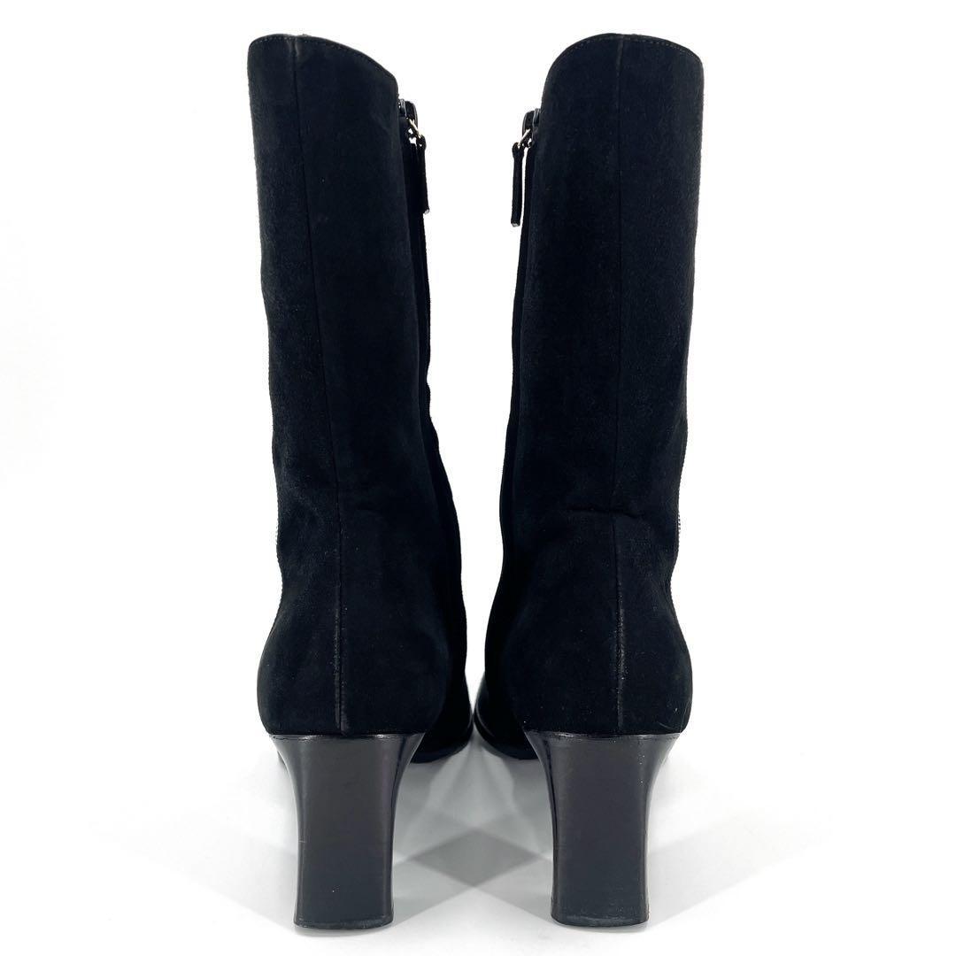 GUCCI Boots Shoes EU 36.5 US 6.5 Suede Black Authentic