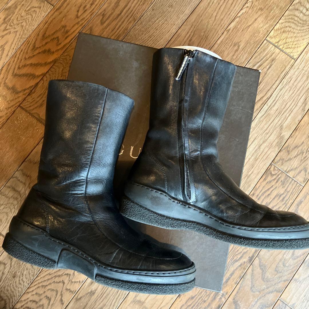 GUCCI Boots Shoes EU 36 US 6 Leather Black Authentic