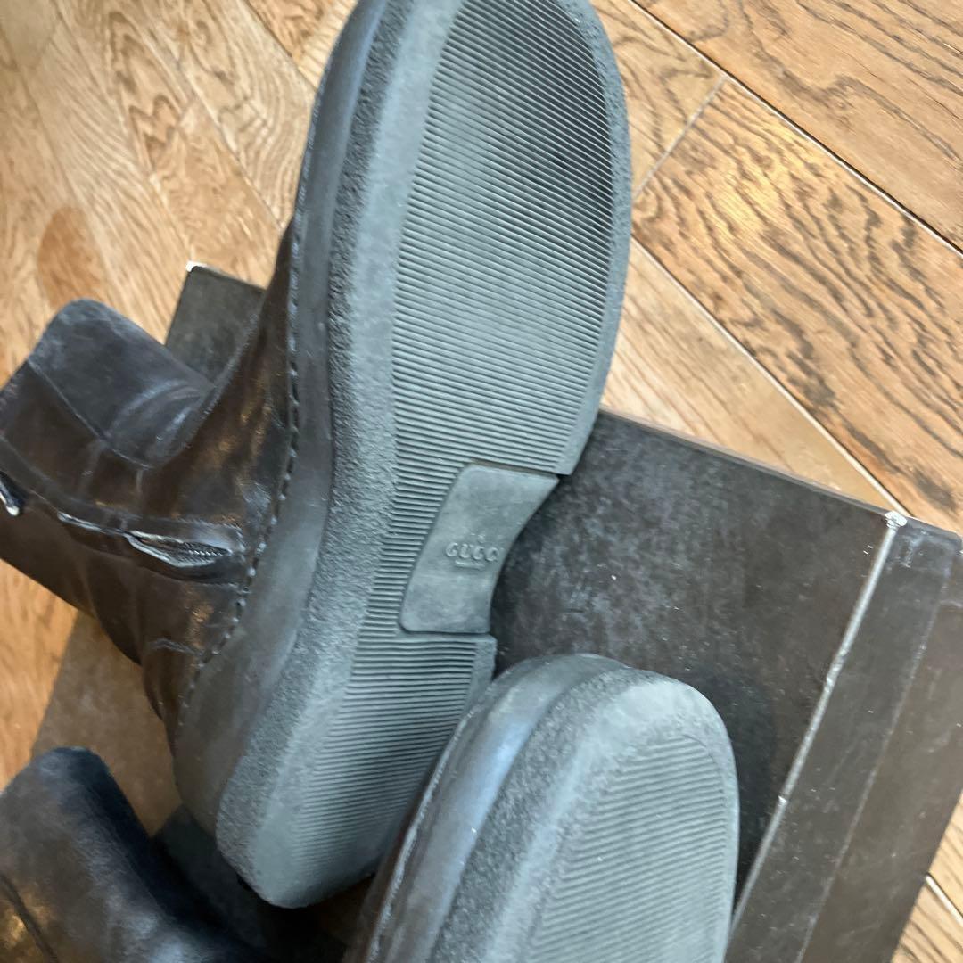 GUCCI Boots Shoes EU 36 US 6 Leather Black Authentic