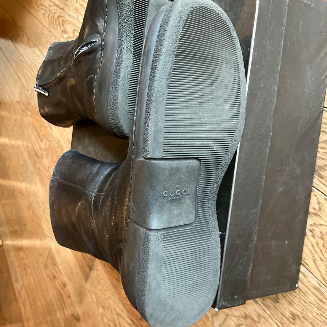 GUCCI Boots Shoes EU 36 US 6 Leather Black Authentic