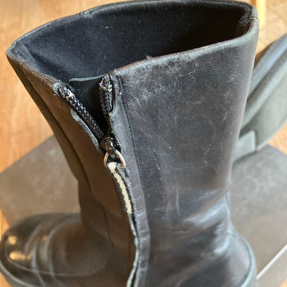 GUCCI Boots Shoes EU 36 US 6 Leather Black Authentic