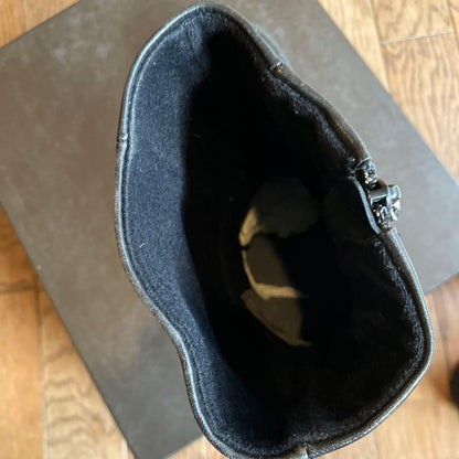 GUCCI Boots Shoes EU 36 US 6 Leather Black Authentic