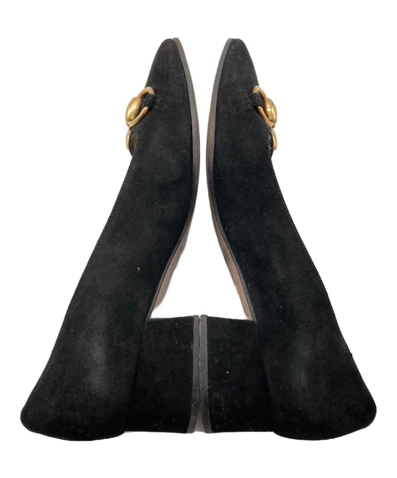 GUCCI Shoes Pumps Heel Horsebit EU 35 US 5 Black Authentic