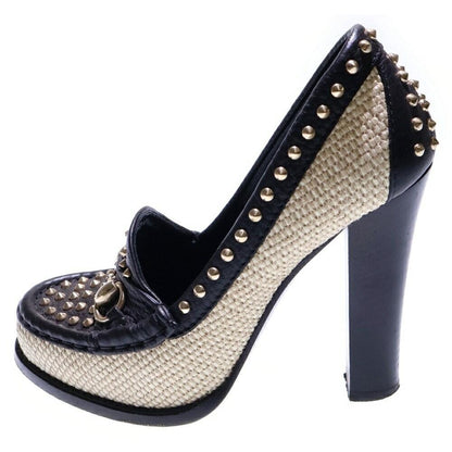 GUCCI Shoes Pumps Heel Horsebit EU 36 US 6 Black Authentic