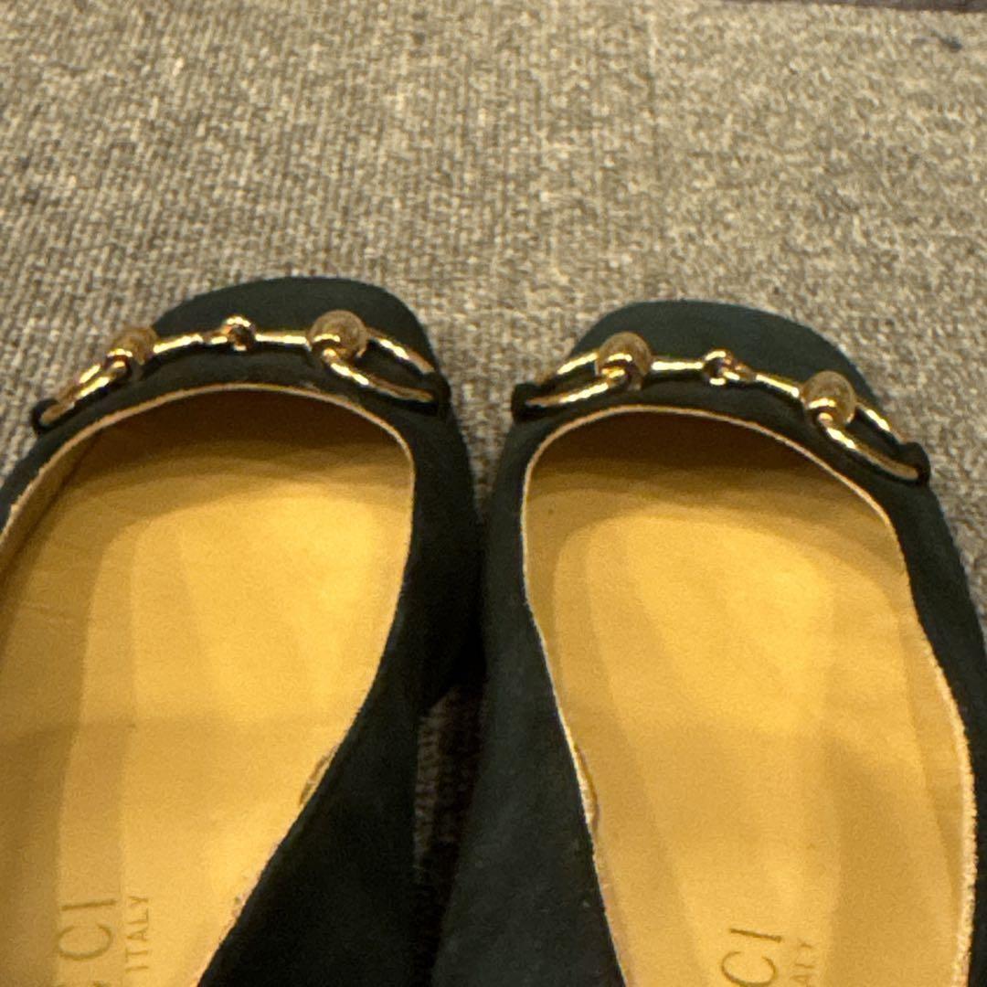 GUCCI Shoes Pumps Heel Horsebit EU 36 US 6 Suede Green Authentic
