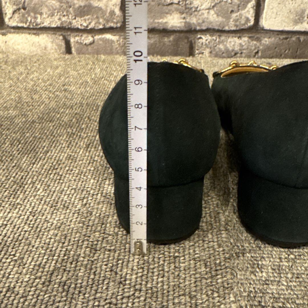 GUCCI Shoes Pumps Heel Horsebit EU 36 US 6 Suede Green Authentic