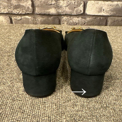 GUCCI Shoes Pumps Heel Horsebit EU 36 US 6 Suede Green Authentic