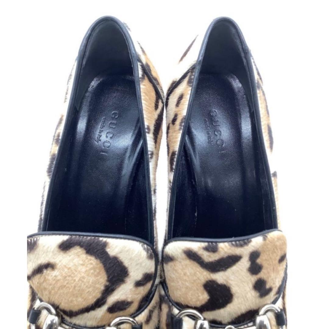 GUCCI Shoes Pumps Heel Horsebit EU 35.5 US 5.5 Leopard Authentic