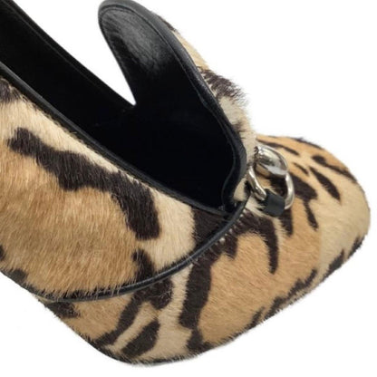 GUCCI Shoes Pumps Heel Horsebit EU 35.5 US 5.5 Leopard Authentic