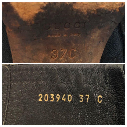 GUCCI Long Boots Shoes GG Canvas EU 37 US 7 Black Authentic