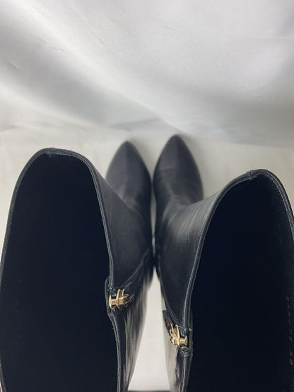 GUCCI Long Boots Shoes EU 38 US 8 Leather Black Authentic