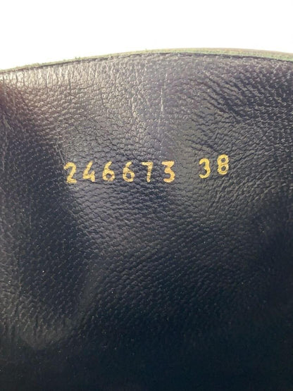 GUCCI Long Boots Shoes EU 38 US 8 Leather Black Authentic