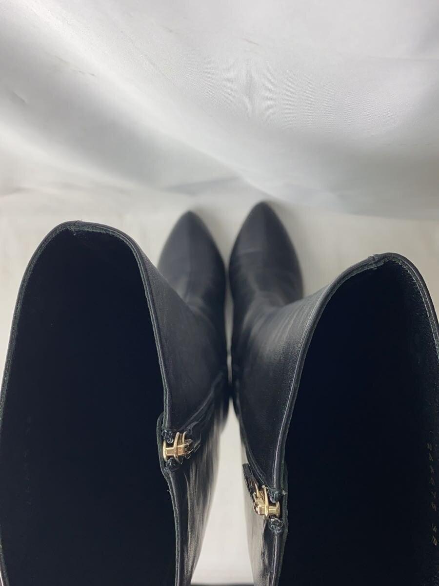 GUCCI Long Boots Shoes EU 38 US 8 Leather Black Authentic