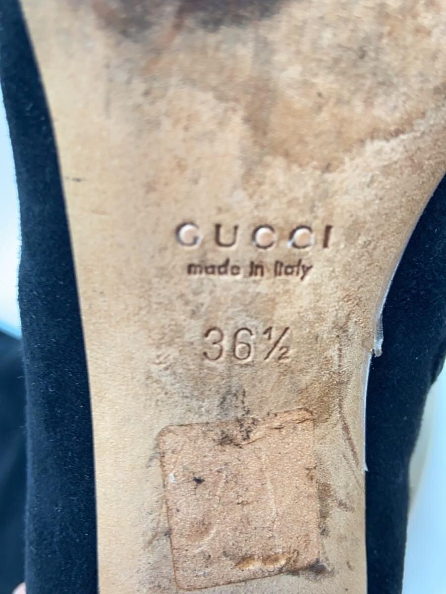 GUCCI Long Boots Shoes EU 36.5 US 6.5 Suede Black Authentic