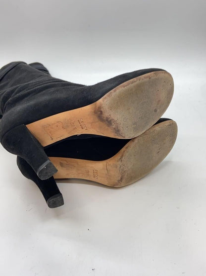GUCCI Long Boots Shoes EU 36.5 US 6.5 Suede Black Authentic