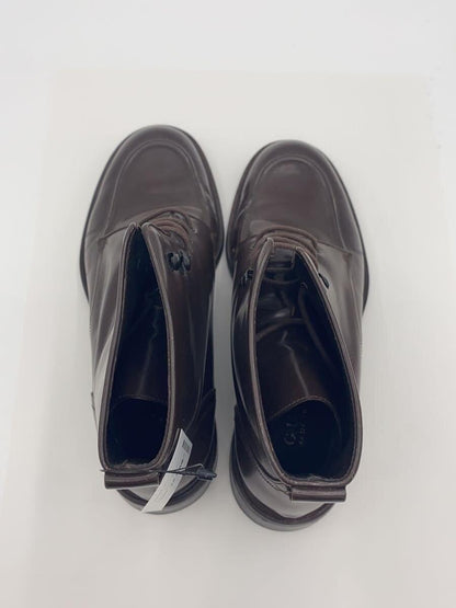 GUCCI Lace-up Boots Shoes EU 37.5 US 7.5 Leather Brown Authentic