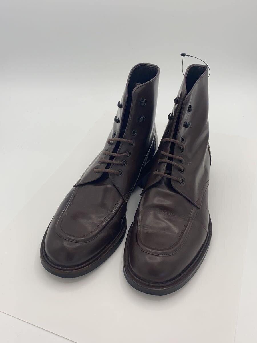 GUCCI Lace-up Boots Shoes EU 37.5 US 7.5 Leather Brown Authentic