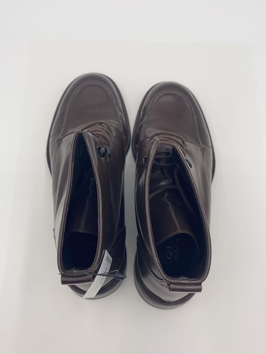 GUCCI Lace-up Boots Shoes EU 37.5 US 7.5 Leather Brown Authentic