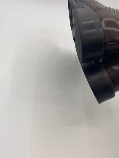 GUCCI Lace-up Boots Shoes EU 37.5 US 7.5 Leather Brown Authentic