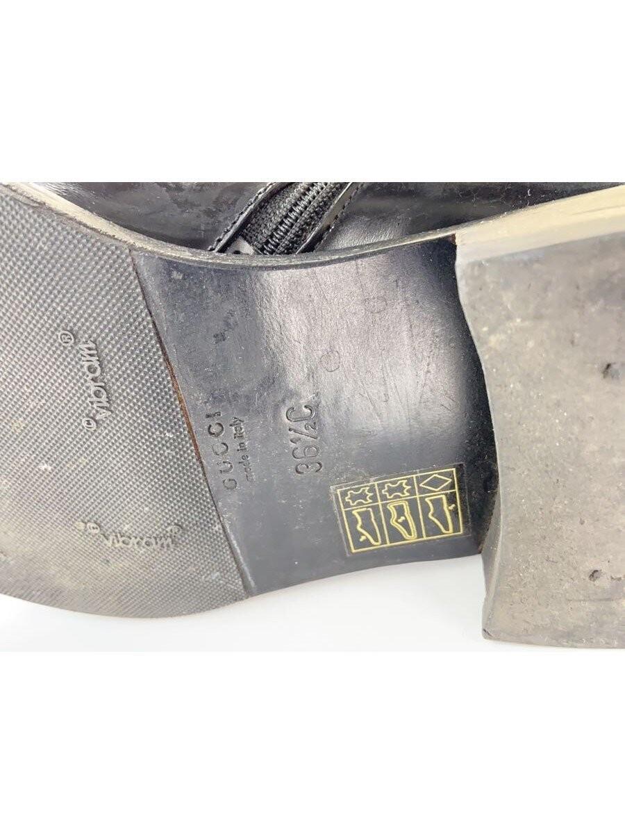 GUCCI Side zipper Boots Shoes EU 36 US 6 Leather Black Authentic