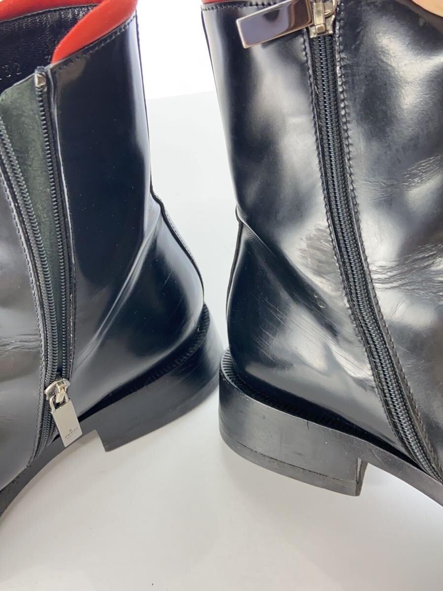 GUCCI Side zipper Boots Shoes EU 36 US 6 Leather Black Authentic