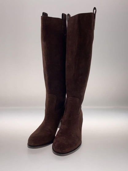 GUCCI Long Boots Shoes EU 36 US 6 Suede Brown Authentic