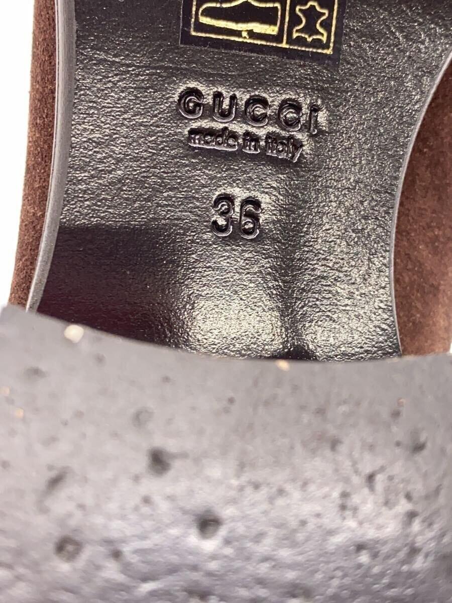 GUCCI Long Boots Shoes EU 36 US 6 Suede Brown Authentic