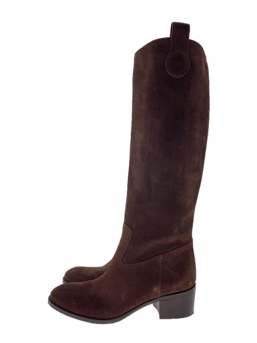 GUCCI Long Boots Shoes EU 36 US 6 Suede Brown Authentic
