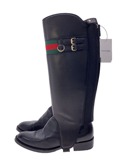 GUCCI 2way Long Boots Shoes Sherry Line EU 36 US 6 Black Authentic