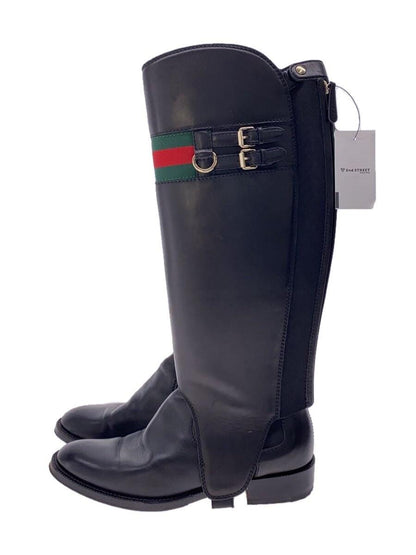 GUCCI 2way Long Boots Shoes Sherry Line EU 36 US 6 Black Authentic