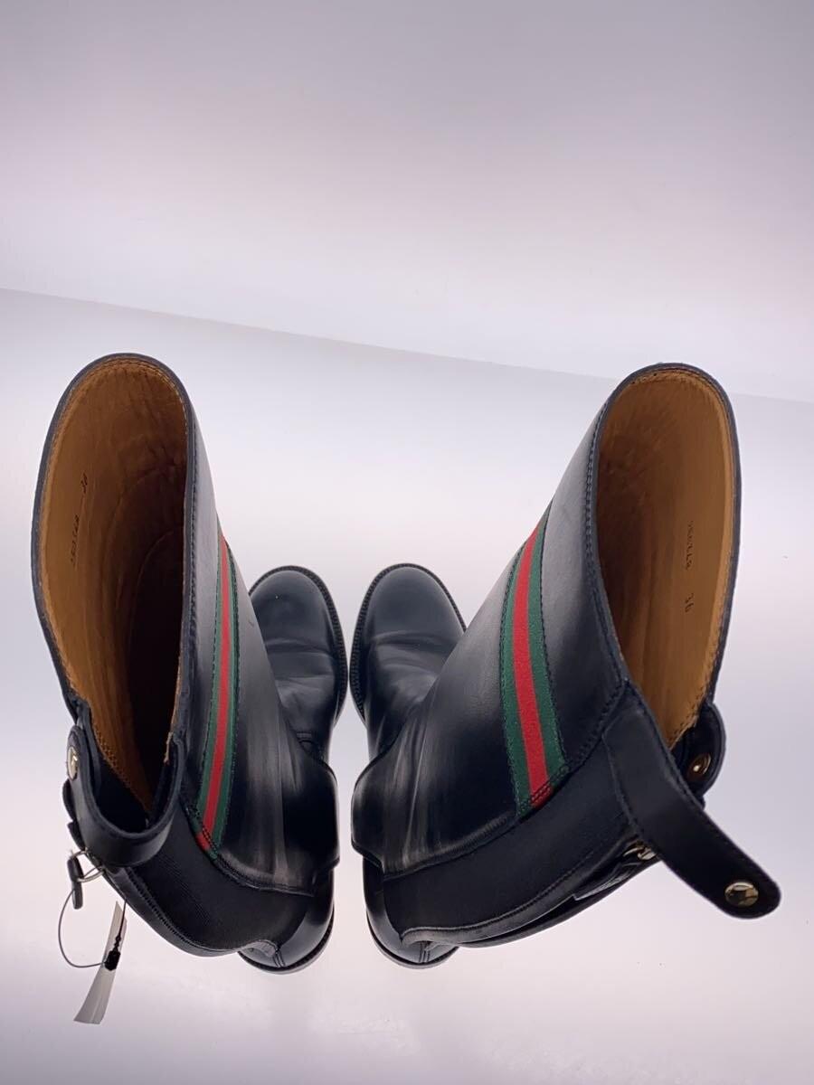 GUCCI 2way Long Boots Shoes Sherry Line EU 36 US 6 Black Authentic