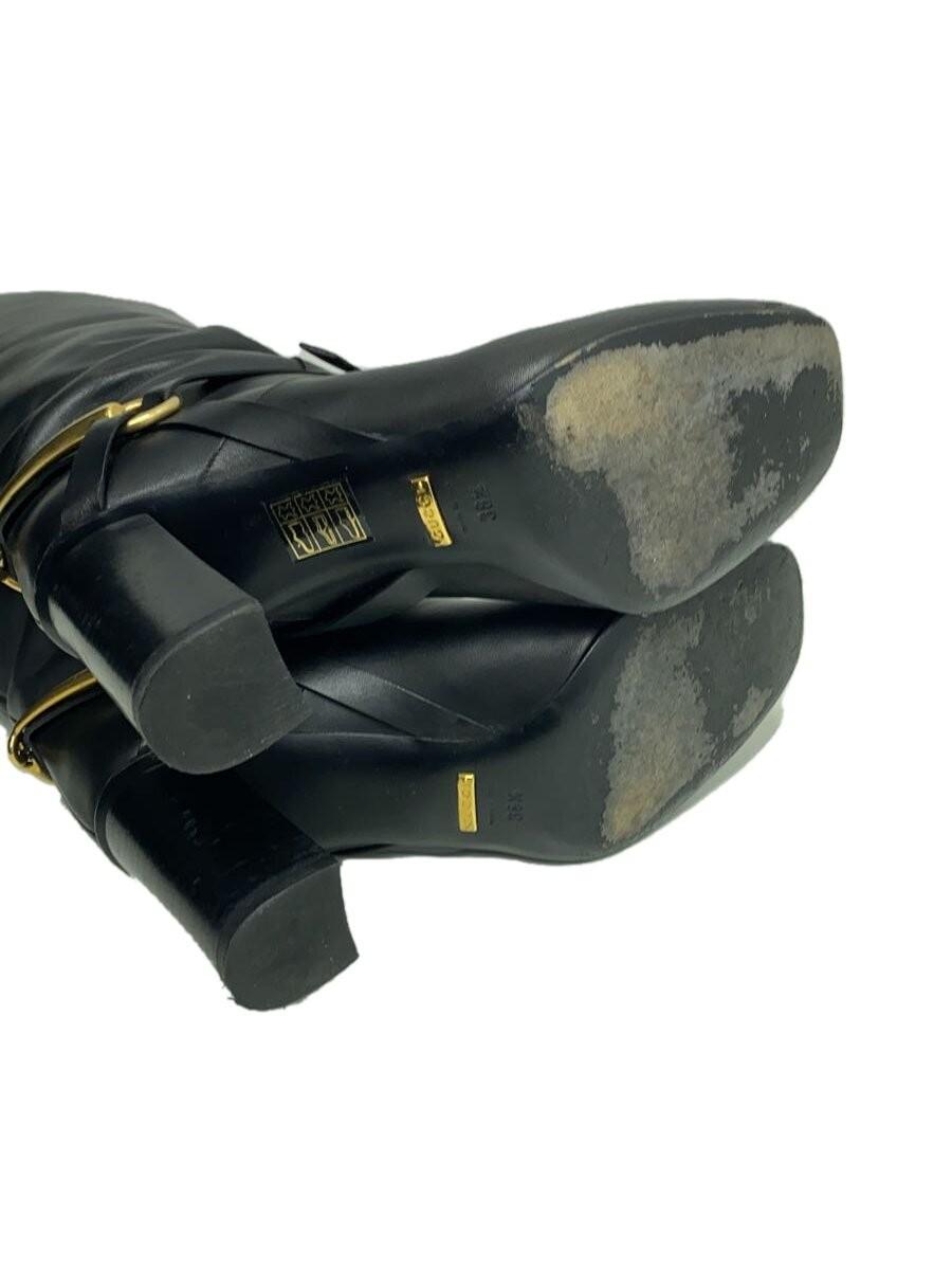 GUCCI Long Boots Shoes EU 38.5 US 8.5 Leather Black Authentic