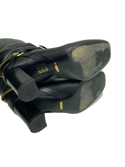 GUCCI Long Boots Shoes EU 38.5 US 8.5 Leather Black Authentic