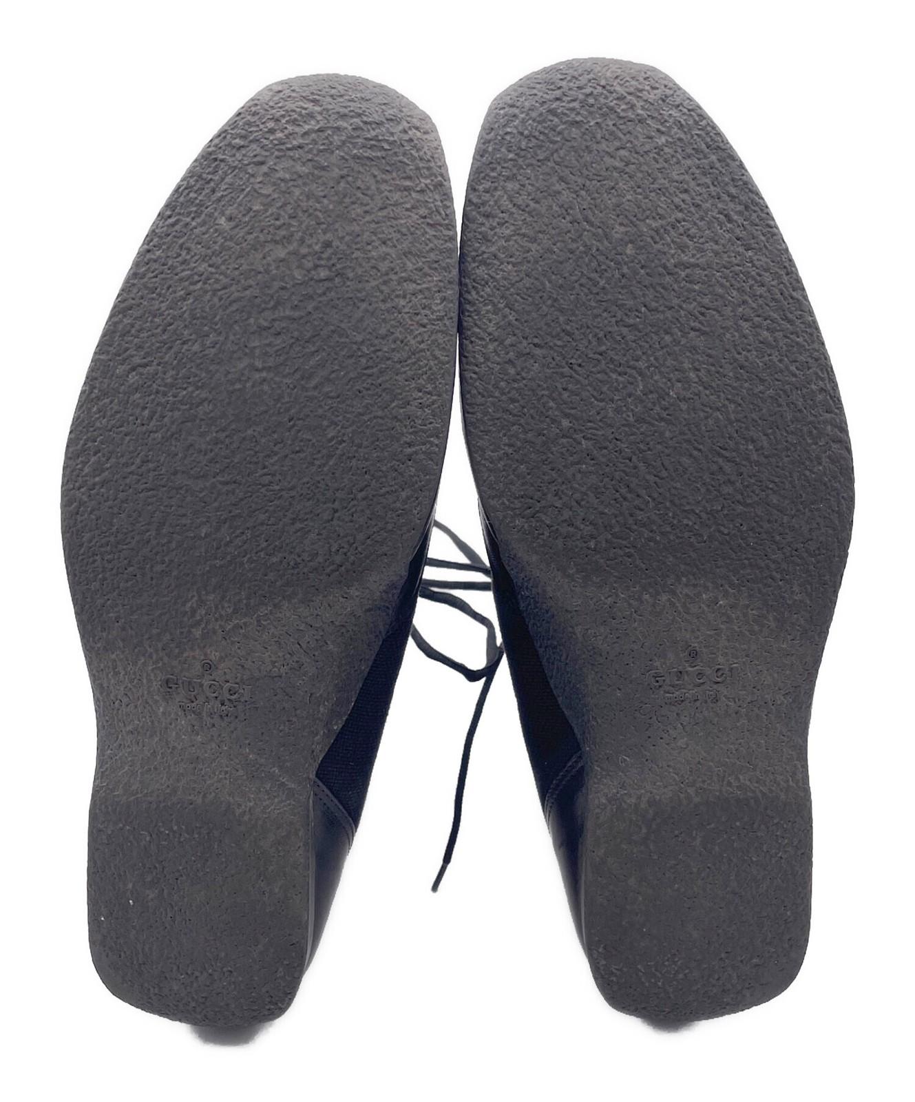 GUCCI Lace-up Boots Shoes EU 42.5 US 9 Black Authentic